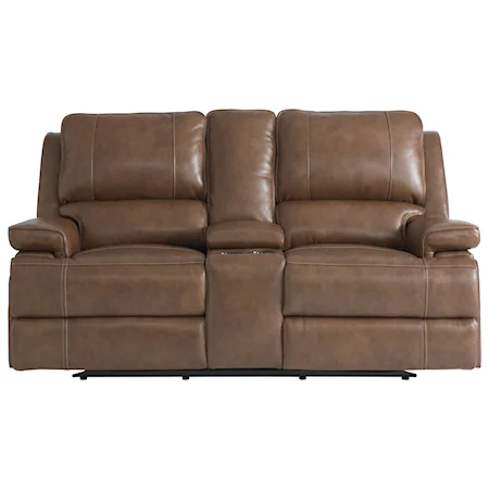 Double Reclining Console Loveseat with Power Headrests