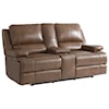 Bassett Club Level - Parsons Double Reclining Loveseat w/ Power Headrests