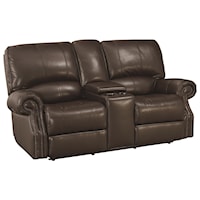 Transitional Power Motion Loveseat with USB Charging