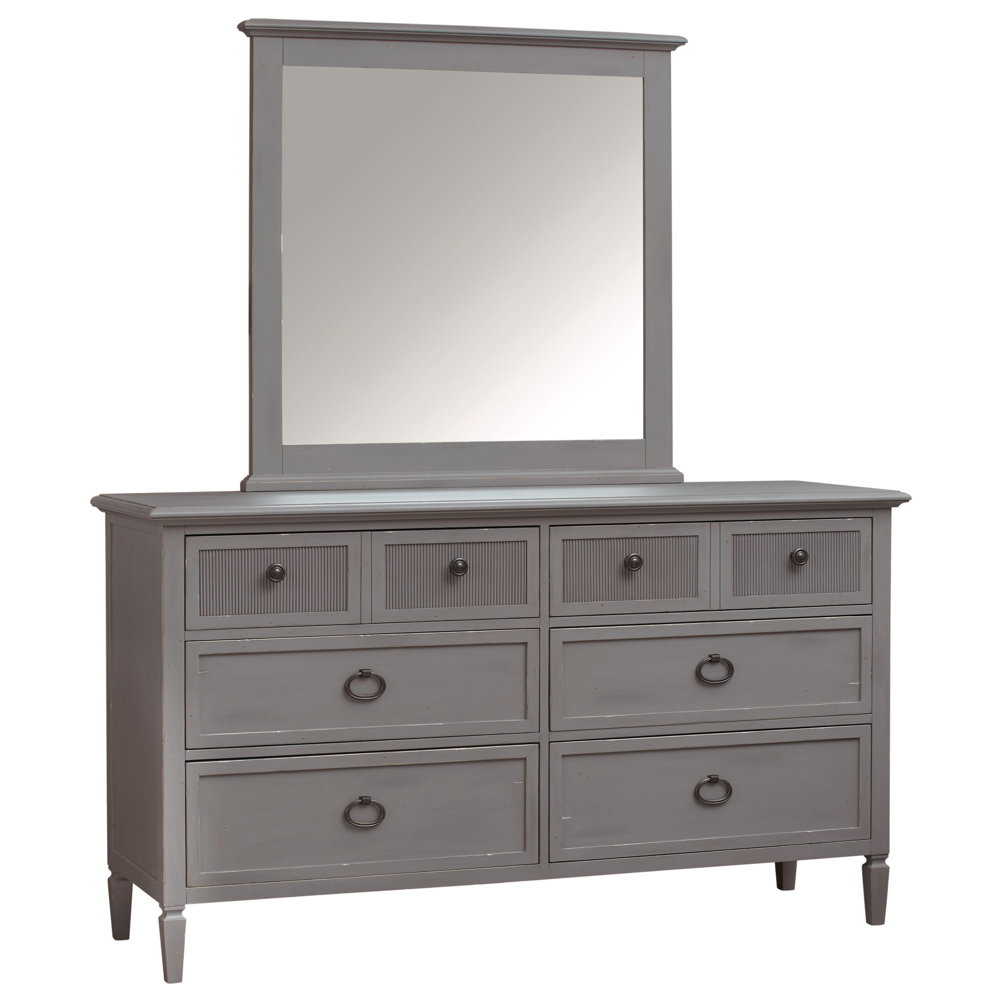 Dresser and Mirror Set