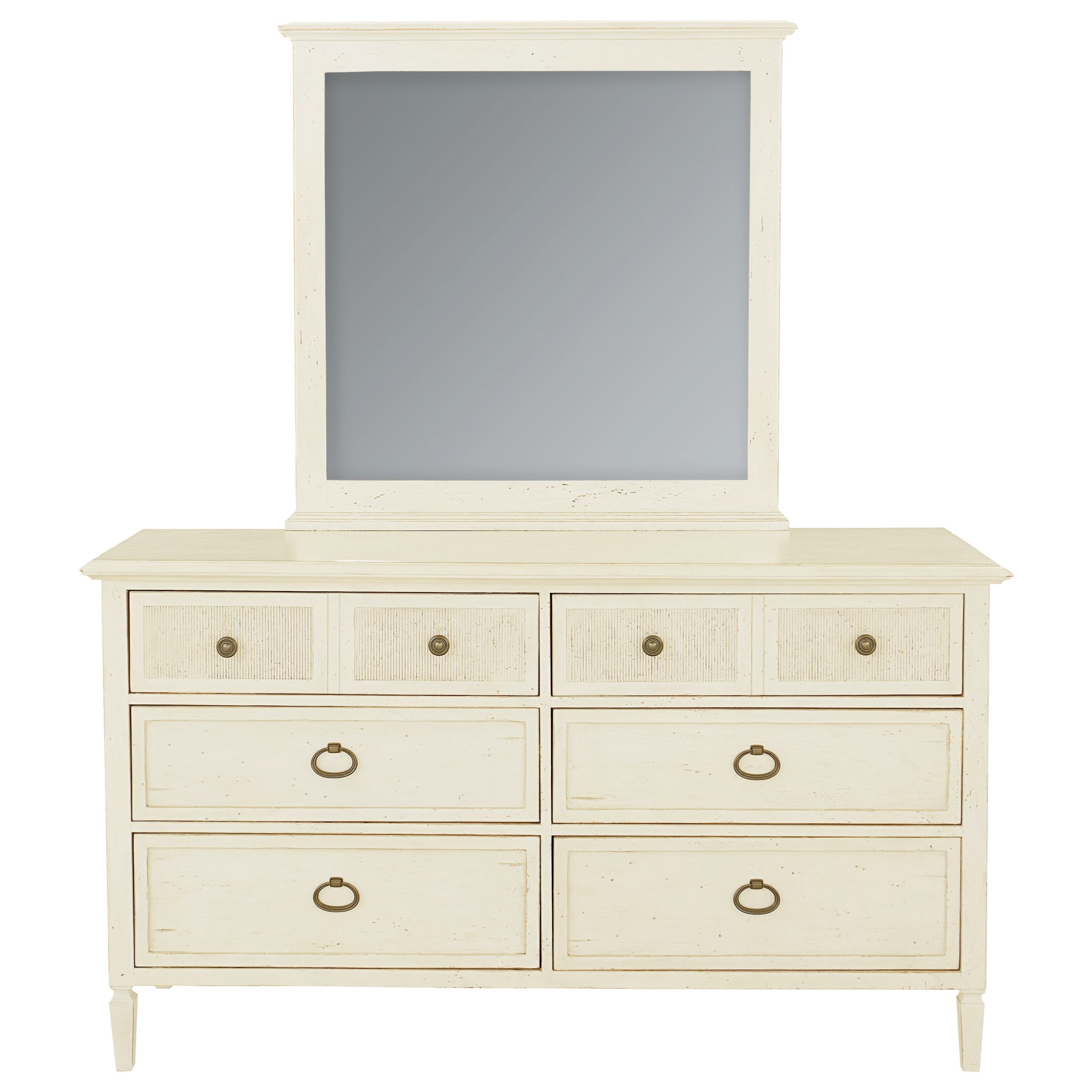 Bassett Shoreline 2951-0237x1+2951-0231x1 Coastal Dresser and Mirror Set  with Cedar-Lined Drawers | Simon's Furniture | Dresser + Mirror Combo