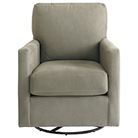 Contemporary Swivel Glider Chair with Track Arms