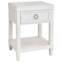 Transitional Bedside Table with USB Ports and Outlet