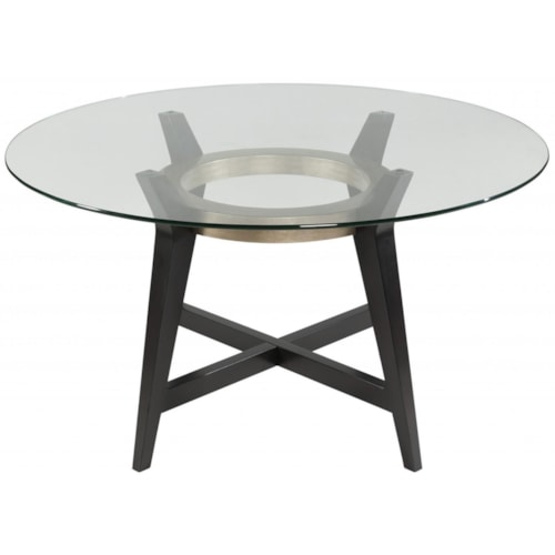 Elston Dining Table with Round Glass Top