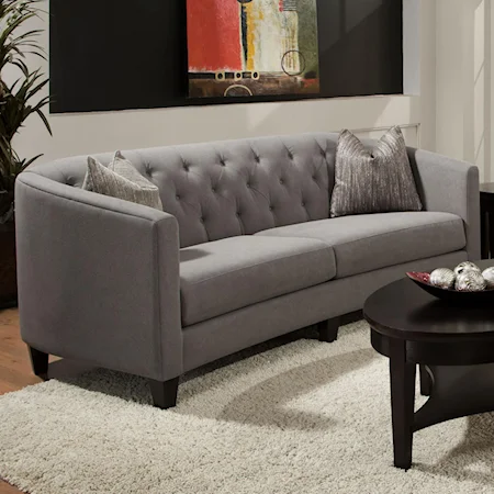 Contemporary Sofa with 2 Pillows