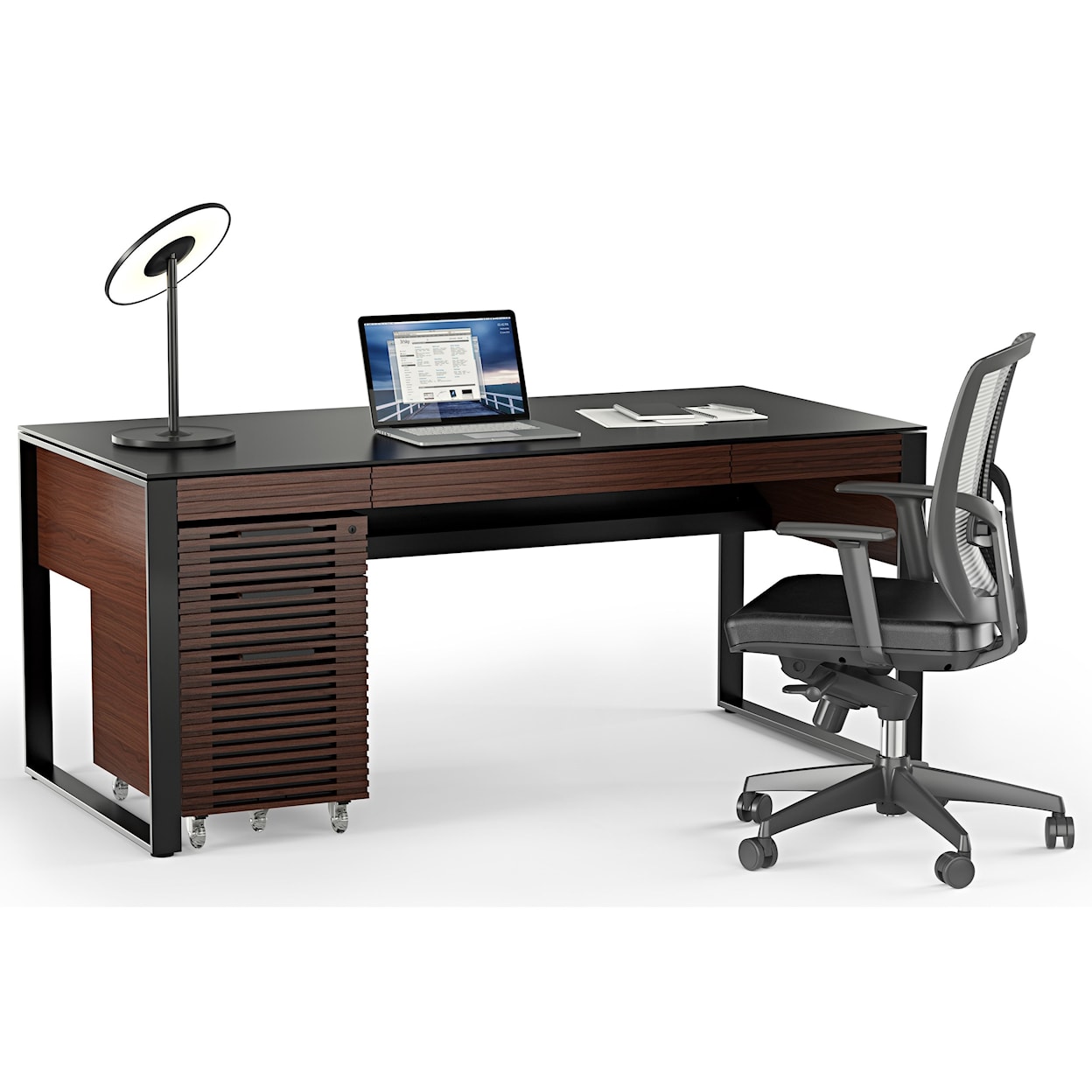 BDI Corridor Desk with File Cabinet