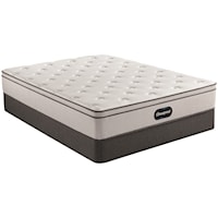 Cal King 12" Plush Euro Top Pocketed Coil Mattress and 9" Steel Foundation