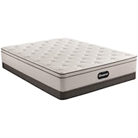 Cal King 12" Plush Euro Top Pocketed Coil Mattress and 6" Low Profile Steel Foundation