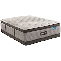 King 15 3/4" Plush Pillow Top Pocketed Coil Mattress and 5" Low Profile Foundation