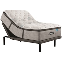 Cal King 15 3/4" Plush Pillow Top Pocketed Coil Mattress and Advanced Motion Adjustable Base