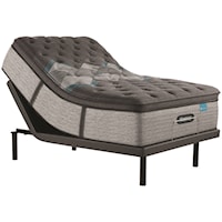 Cal King 17 1/4" Medium Pillow Top Premium Pocketed Coil Mattress and Advanced Motion Adjustable Base