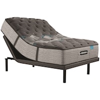 King 14 3/4" Medium Firm Premium Pocketed Coil Mattress and 1 Pc Divided King Advanced Motion Adjustable Base