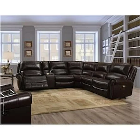 Leather Sectional with Power Headrest and Footrest