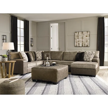 3pc Sectional and ottoman 
