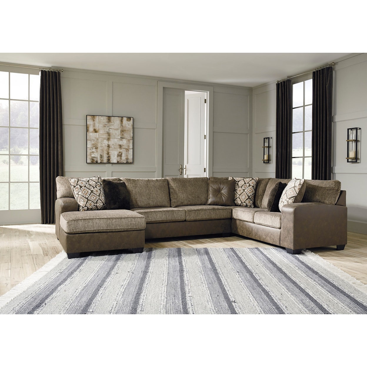 Benchcraft by Ashley Abalone 3-Piece Sectional with Chaise