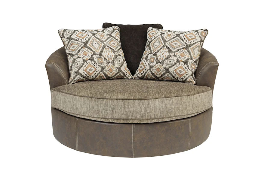 Abalone Oversized Swivel Accent Chair by Benchcraft at Simply Home by Lindy's