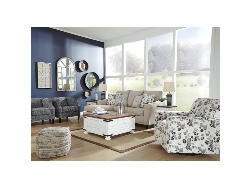 Benchcraft by Ashley Abney Swivel Accent Chair with Track Arms | Royal Furniture | Upholstered