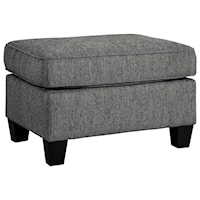 Contemporary Ottoman with Tapered Feet