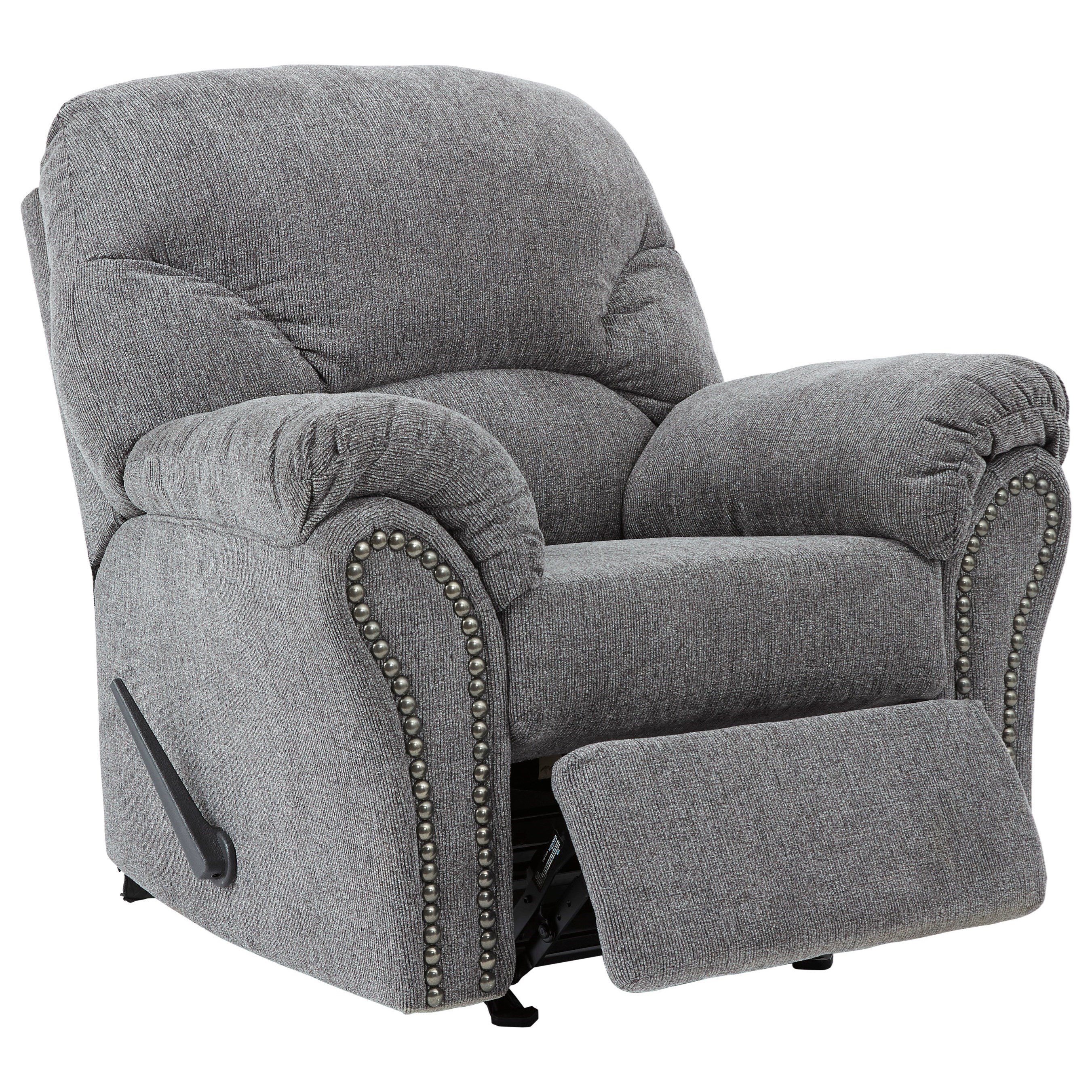Benchcraft Allmaxx 1556ASHLE Rocker Recliner with Pillow Arms and Nailhead Trim Standard