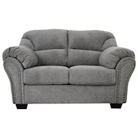 Loveseat with Pillow Arms and Nailhead Trim