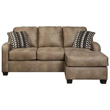 Contemporary Faux Leather Sofa Chaise