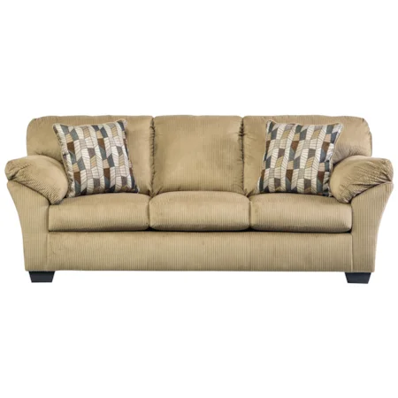 Casual Contemporary Sofa with Corded Upholstery