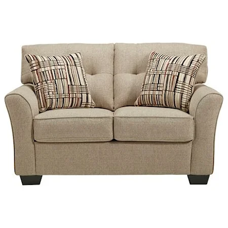 Casual Loveseat with Tufted Back Cushions