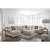 5pc Sectional and ottoman