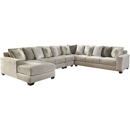 5-Piece Sectional with Left Chaise