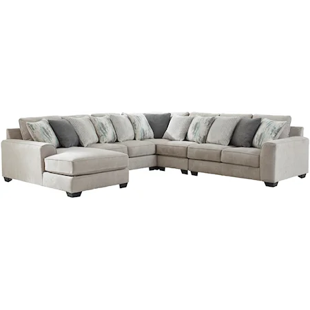 5-Piece Sectional with Left Chaise