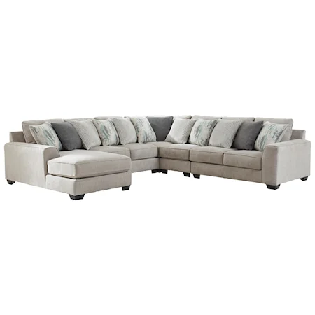 Contemporary 5-Piece Sectional with Left Chaise