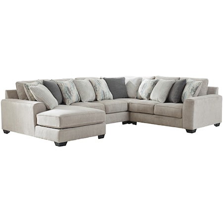 4-Piece Sectional with Left Chaise