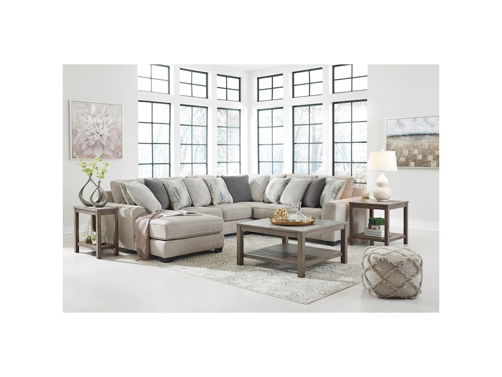 Benchcraft by Ashley Ardsley Contemporary 4-Piece Sectional with Left ...
