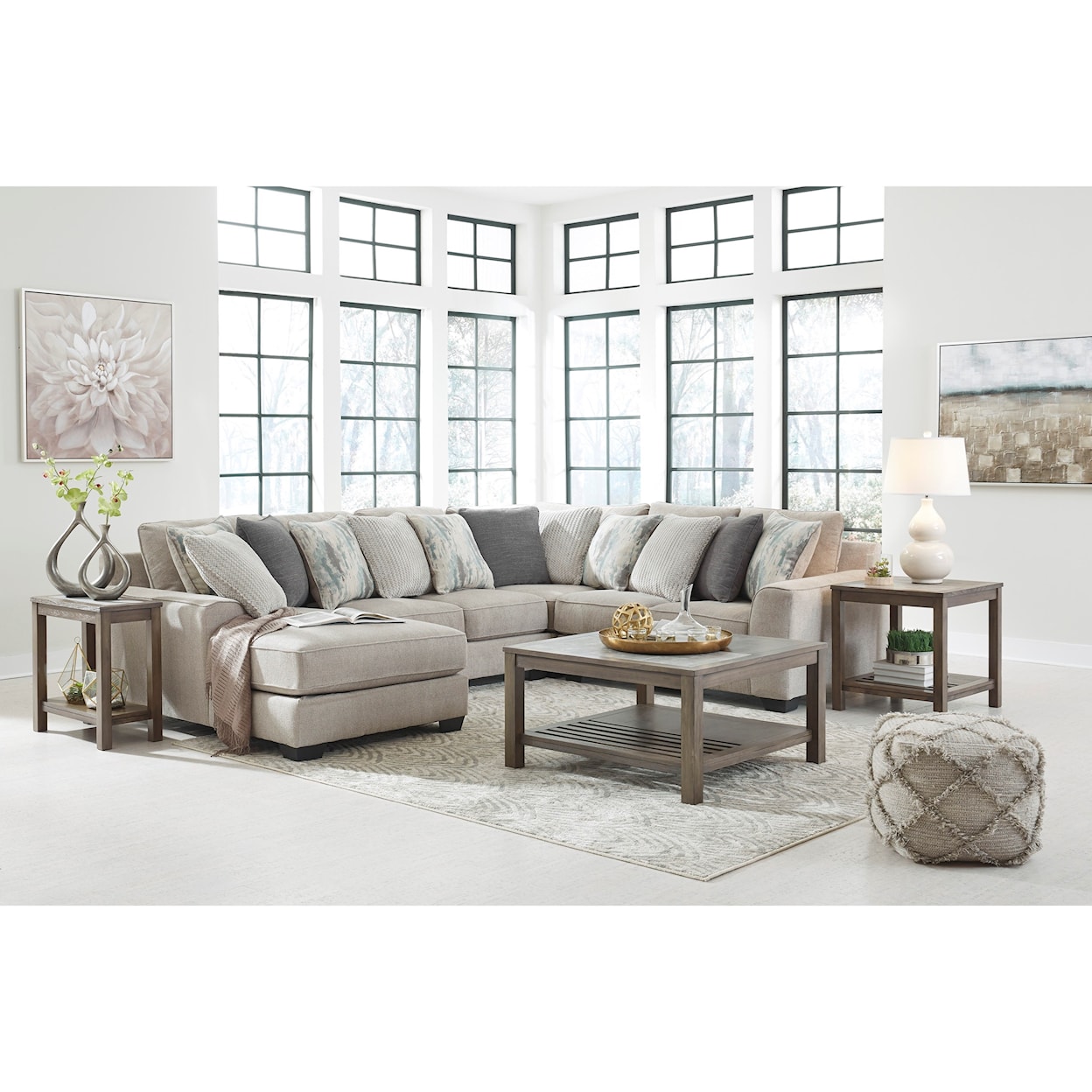 Ashley Furniture Benchcraft Ardsley 4-Piece Sectional with Left Chaise