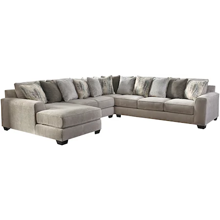 4-Piece Sectional with Left Chaise