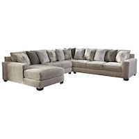 Contemporary 4-Piece Sectional with Left Chaise
