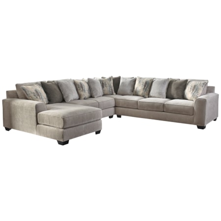 4-Piece Sectional with Left Chaise