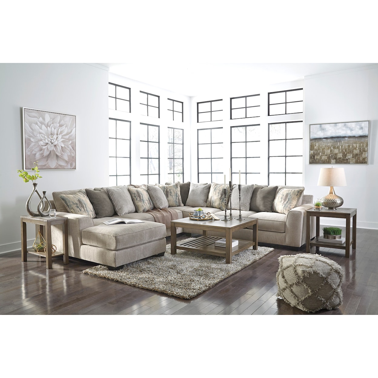 Ashley Furniture Benchcraft Ardsley 4-Piece Sectional with Left Chaise