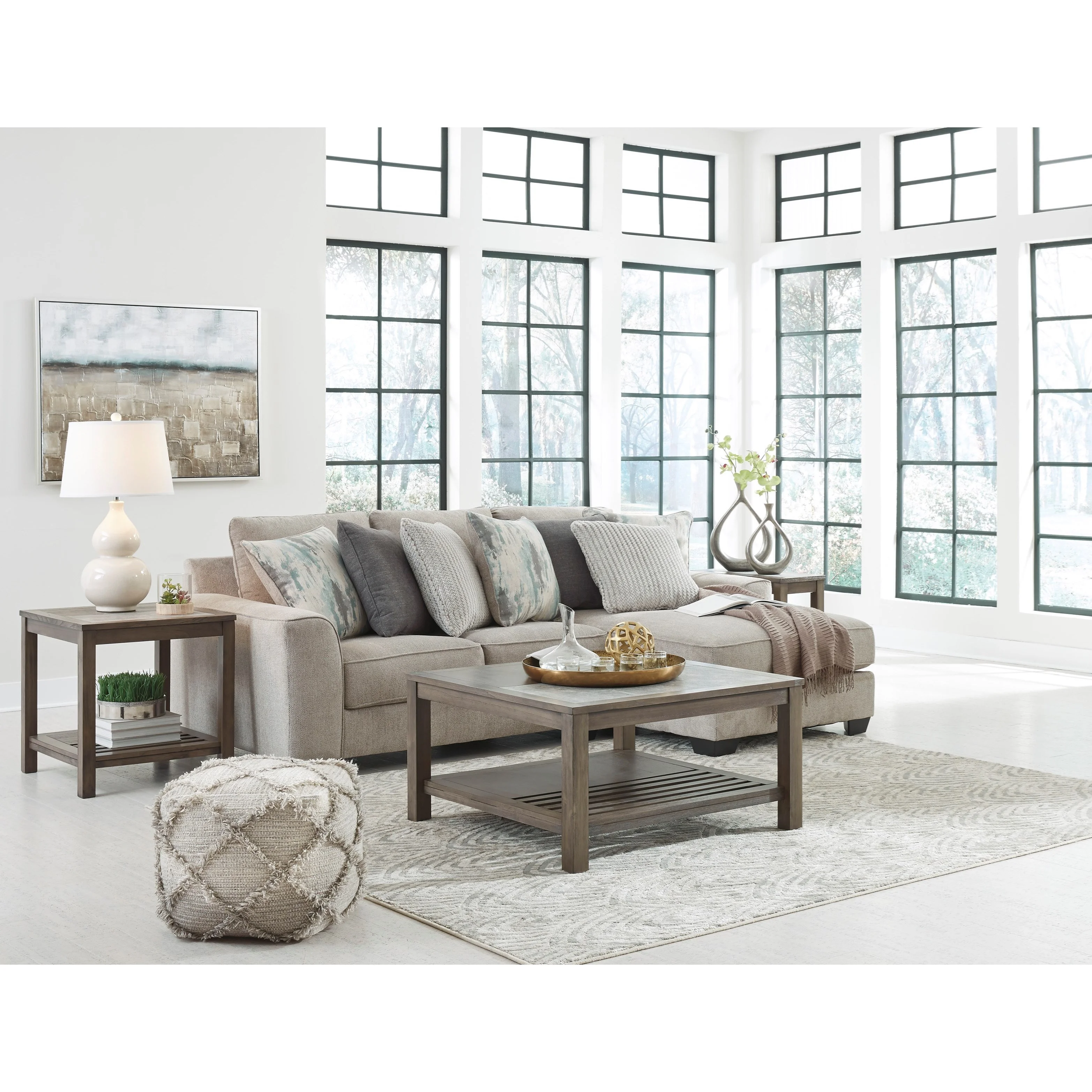 Image 2 of Ardsley Pewter Modular Sectional Set BenchCraft by Ashley