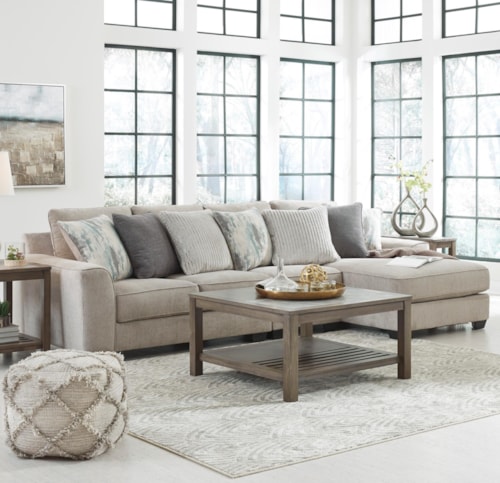 Contemporary 3-Piece Sectional with Right Chaise
