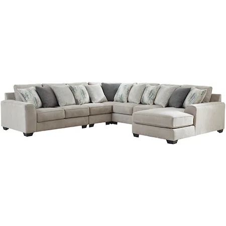 5-Piece Sectional with Right Chaise