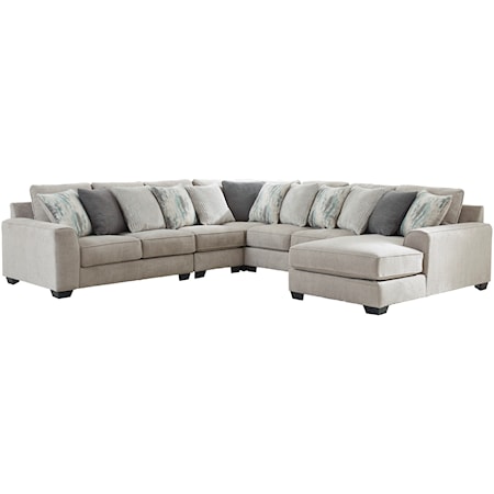 Contemporary 5-Piece Sectional with Right Chaise