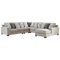 Contemporary 5-Piece Sectional with Right Chaise