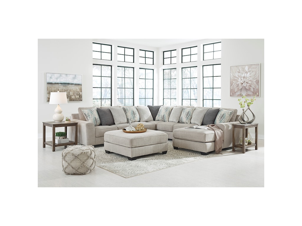 Benchcraft by Ashley Ardsley Contemporary 5-Piece Sectional with Right ...