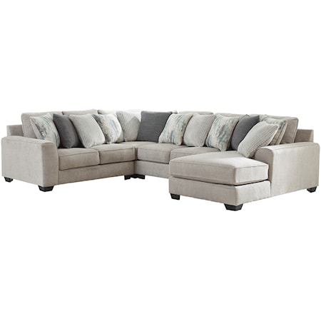 Contemporary 4-Piece Sectional with Right Chaise