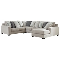 Contemporary 4-Piece Sectional with Right Chaise