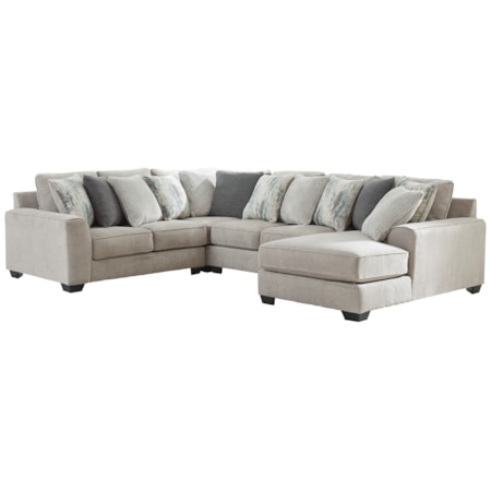 4-Piece Sectional with Right Chaise