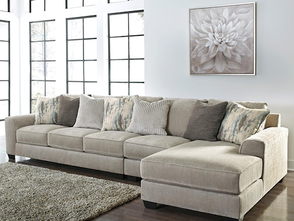 3-Piece Sectional with Right Chaise