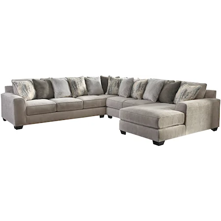 4-Piece Sectional with Right Chaise