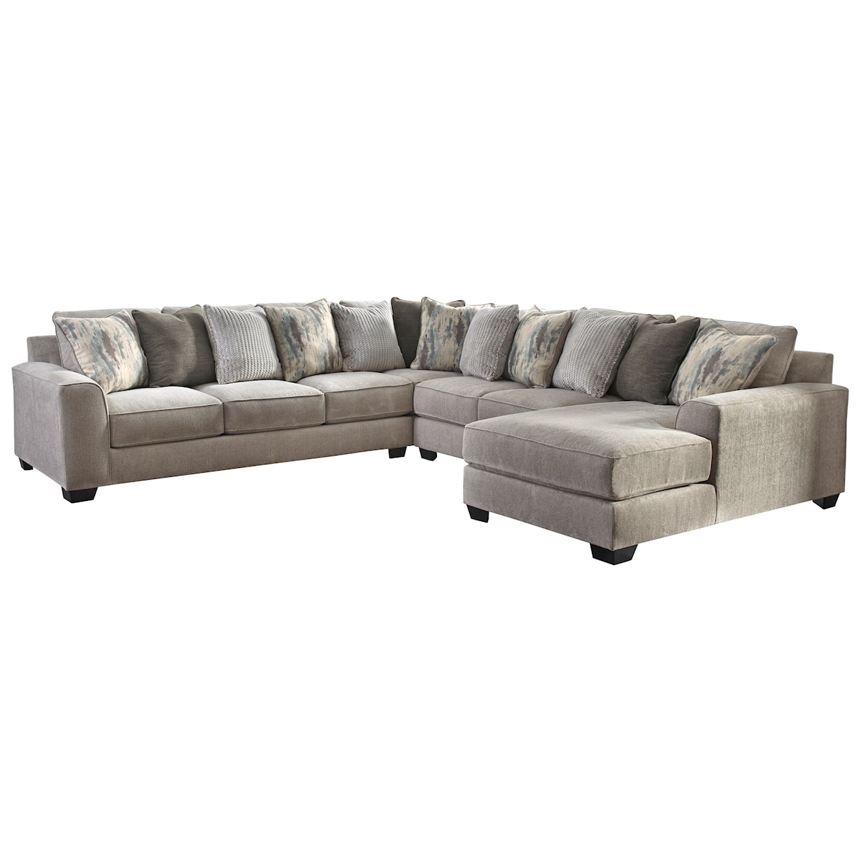 Ashley Furniture Benchcraft Ardsley 4-Piece Sectional with Right Chaise